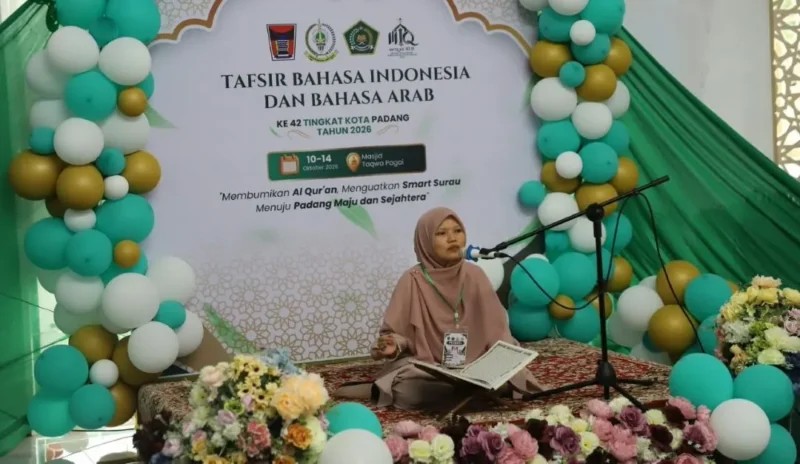 Babak final Cabang Tahfizh dan Tafsir Bahasa Arab MTQ ke-42 Tingkat Padang. (Foto: Pemko Padang)