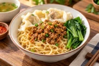 Ilustrasi bakmi ayam. (Foto: AI Generated)
