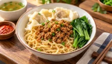 Ilustrasi bakmi ayam. (Foto: AI Generated)

