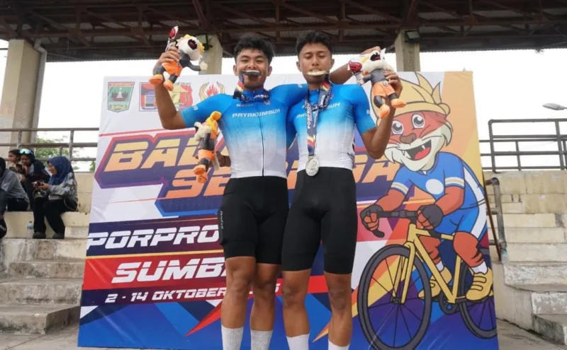 Balap sepeda Payakumbuh meraih 1 emas dan 2 perak di Porprov XVI Sumbar 2026. (Foto: MC Payakumbuh)