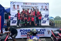 Balap motor Kota Padang meraih 3 emas dan 1 perak di Porprov Sumbar 2026. (Foto: Pemko Padang)