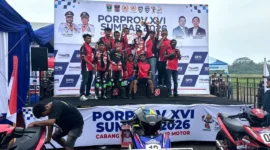 Balap motor Kota Padang meraih 3 emas dan 1 perak di Porprov Sumbar 2026. (Foto: Pemko Padang)