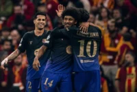 Pemain Barcelona merayakan gol ke gawang Galatasaray pada matchday kedua Liga Champions 2026/2027 di Rams Park, Rabu (14/10/2026) dini hari WIB. (Foto: IG @fcbarcelona)