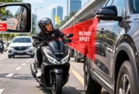 Tips menghindari blind spot saat berkendara motor. (Foto: PT Hayati Pratama Mandiri)