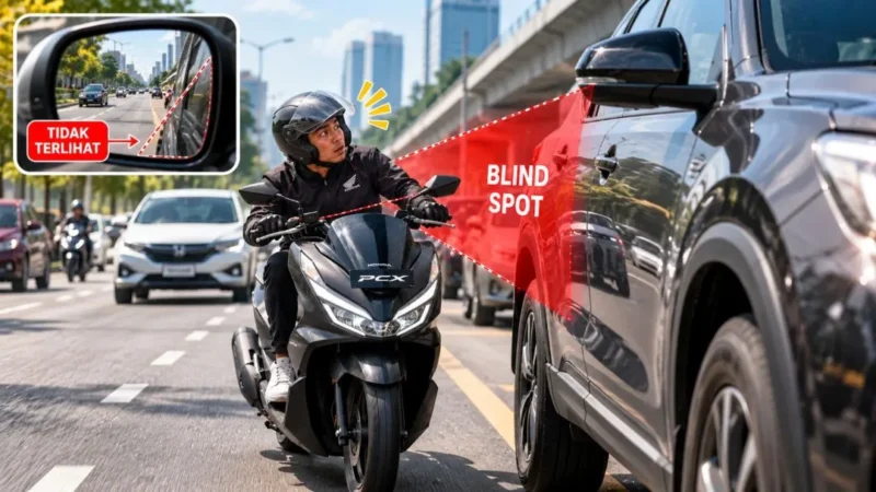 Tips menghindari blind spot saat berkendara motor. (Foto: PT Hayati Pratama Mandiri)