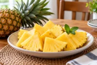 Ilustrasi buah nanas. (Foto: AI Generated)