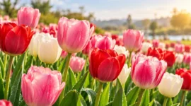 Ilustrasi bunga tulip. (Foto: AI Generated)