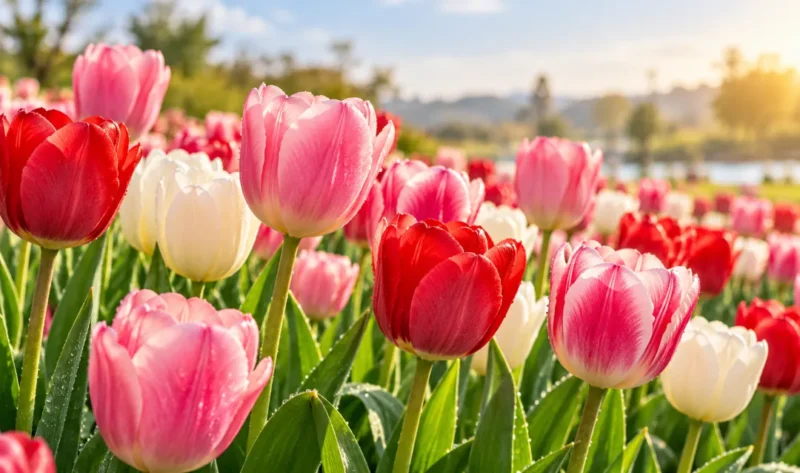 Ilustrasi bunga tulip. (Foto: AI Generated)