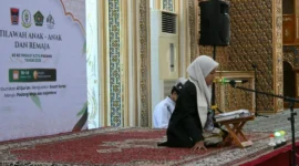 Peserta MTQ Nasional ke-42 tingkat Kota Padang mulai berkompetisi dalam cabang tilawah golongan anak-anak, Minggu (11/10/2026). (Foto: Pemko Padang)