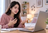 Ilustrasi curhat online. (Foto: AI Generated)