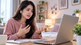 Ilustrasi curhat online. (Foto: AI Generated)