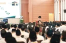 Direktur Jenderal Pengendalian Penyelenggaraan Haji dan Umrah, Harun Al Rasyid saat memberikan materi bagi pegawai mutasi dari kementerian, lembaga, dan pemerintah daerah ke Kemenhaj di Asrama Haji Kelas I Jakarta, Selasa (27/10/2026). (Foto: Kemenhaj)