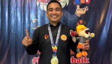 Edo Vernando meraih emas pertama biliar Kota Padang di Porprov Sumbar 2026. (Foto: Pemko Padang)