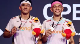Fajar/Fikri juara Denmark Open 2026 setelah mengalahkan Aaron Chia/Soh Wooi Yik 21-8, 21-11. (Foto: PBSI)