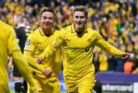 Pemain Bodo/Glimt Fredrik Sjøvold merayakan golnya ke gawang Borussia Dortmund. (Foto: IG @bodoglimt)