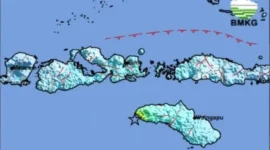 Gempa bumi berkekuatan magnitudo 6,1 mengguncang Kabupaten Sumba Barat Daya, NTT, Minggu pagi (4/6/2026). (Foto: BMKG)