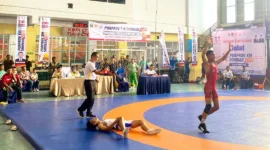 Gulat Kota Padang meraih 4 emas, 2 perak, dan 1 perunggu pada hari pertama Porprov Sumbar 2026. (Foto: Pemko Padang)