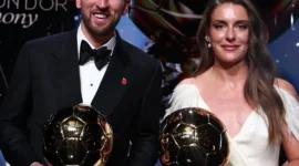 Harry Kane dan Alexia Putellas. (Foto: IG @ballondorofficial)