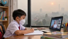 Ilustrasi pembelajaran Jarak jauh atau daring. (Foto: AI Generated)