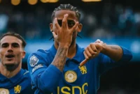 Joao Pedro merayakan gol ke gawang Bournemouth dalam lanjutan Liga Inggris 2026/2027 di Stamford Bridge, Sabtu (10/10/2026) malam WIB. (Foto: IG @chelseafc)