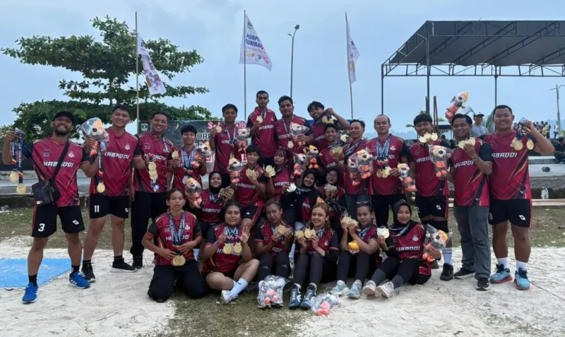 Cabor Kabaddi Kota Padang sukses raih delapan medali emas pada Porprov XVI Sumbar 2026. (Foto: Pemko Padang)
