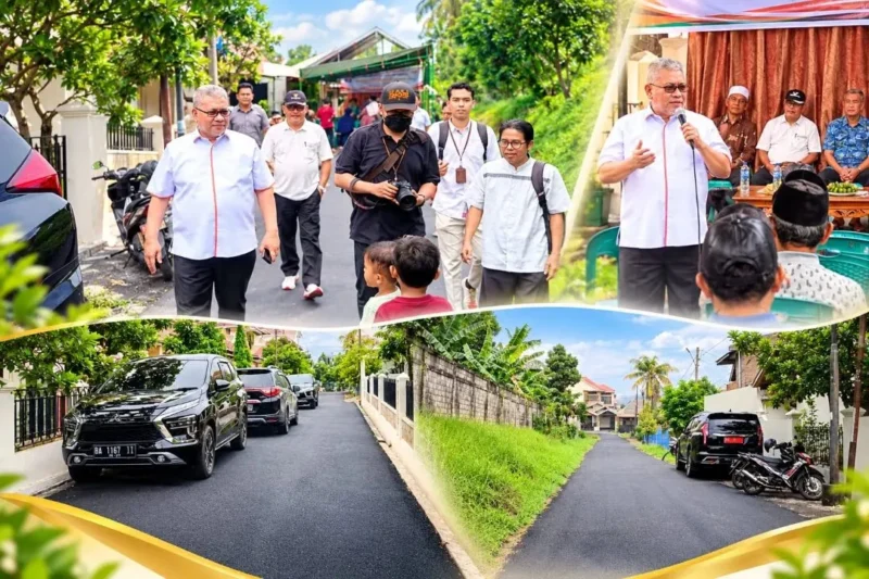 Ketua DPRD Sumbar Muhidi saat berkunjung ke jalan Fisika, Kelurahan Limau Manis Selatan. (Foto: Ist)