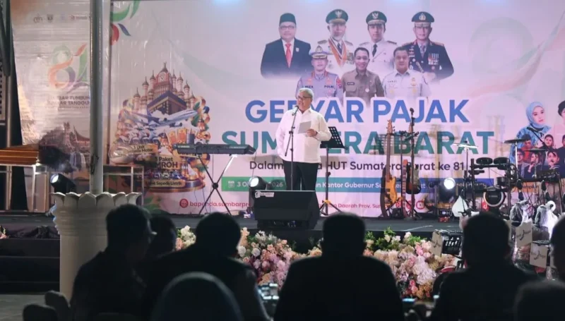 Ketua DPRD Sumbar Muhidi saat menghadiri kegiatan Gebyar Pajak. (Foto: Ist)