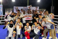 Kickboxing Kota Padang juara umum Porprov XVI Sumbar 2026 dengan raihan 15 emas, satu perak, dan tiga perunggu. (Foto: Pemko Padang)