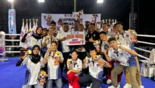 Kickboxing Kota Padang juara umum Porprov XVI Sumbar 2026 dengan raihan 15 emas, satu perak, dan tiga perunggu. (Foto: Pemko Padang)