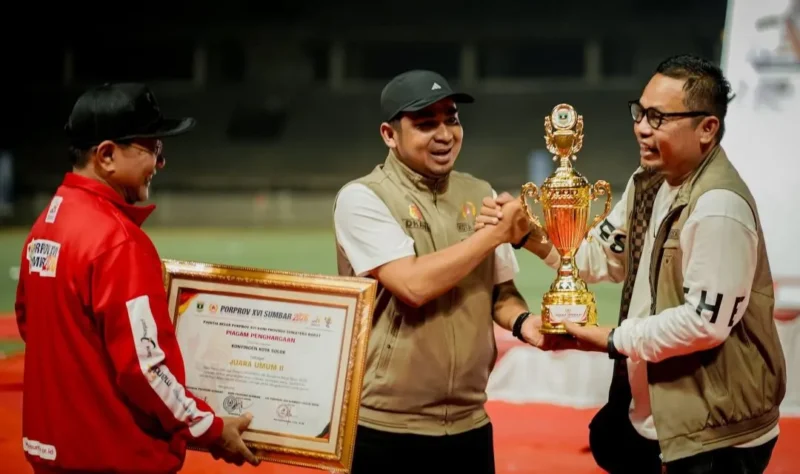Kota Solok meraih peringkat kedua Porprov XVI Sumbar 2026 dengan 350 medali, terdiri atas 139 emas, 113 perak, dan 98 perunggu. (Foto: Prokopim Solok)