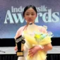 Lindee Cremona meraih Indomusik Awards 2026 lewat lagu Kucing - di Tempat Biasa. (Foto: IG @podcastsomestory)