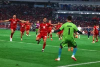 Luapan kegembiraan pemain Indonesia usai mengalahkan Thailand dalam adu pinalti di final FIFA ASEAN Cup 2026. (Foto: IG @fifaworldcup)