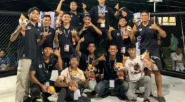 Alfarel Radhiya meraih emas MMA Kota Padang di Porprov Sumbar XVI 2026. (Foto: Pemko Padang)