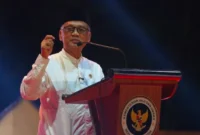 Menhaj Mochamad Irfan Yusuf saat UMKM Expo Sulsel 2026 di Gowa, Sabtu (17/10/2026). (Foto: Kemenhaj)