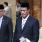 Mentan Andi Amran Sulaiman saat menyambut Wamentan Muhammad Saleh Mustafa di lingkungan Kementan, Senin (5/10/2026). (Foto: Kementan) 