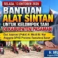 Anggota DPRD Sumbar Muzli M. Nur menyalurkan bantuan alsintan kepada petani di Kabupaten Pasaman. (Foto: Ist)