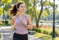 Ilustrasi olahraga jogging. (Foto: AI Generated)