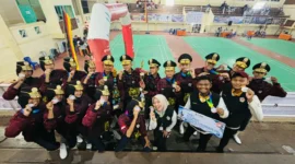 Tim Paski MTsN 3 Padang meraih Juara Utama 2 dan Danton Terbaik 1 di Kejurda FORBASI Sumbar 2026, sekaligus lolos ke kejurnas. (Foto: Pemko Padang)