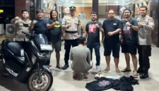 Polresta Padang mengamankan terduga pelaku pembunuhan seorang wanita di salah satu hotel di Padang. (Foto: Ist)