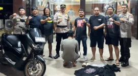 Polresta Padang mengamankan terduga pelaku pembunuhan seorang wanita di salah satu hotel di Padang. (Foto: Ist)