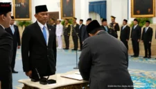 Pelantikan Kristomei Sianturi sebagai Kepala BNPB di Istana Negara, Kamis (15/10/2026). (Foto: YouTube Sekretariat Presiden)
