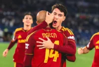 Pemain AS Roma merayakan gol ke gawang Slovan Bratislava pada matchday ketiga Liga Champions, Rabu (21/10/2026) dini hari WIB. (Foto: IG @officialasroma)