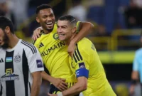 Cristiano Ronaldo bersama pemain Al Nassr merayakan gol ke gawang Neftchi Fergana pada matchday kedua AFC Champions League, Selasa (13/10/2026) dini hari WIB. (Foto: IG @alnassr)