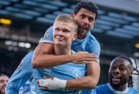 Pemain Man City merayakan gol ke gawang Liverpool. (Foto: IG @mancity)
