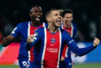 Pemain PSG merayakan gol ke gawang Barcelona dalam laga lanjutan Liga Champions di Parc des Princes, Rabu (21/10/2026) dini hari WIB. (Foto: IG @psg)