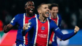 Pemain PSG merayakan gol ke gawang Barcelona dalam laga lanjutan Liga Champions di Parc des Princes, Rabu (21/10/2026) dini hari WIB. (Foto: IG @psg)