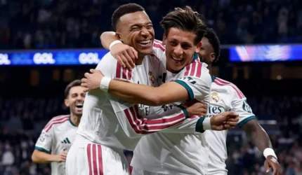 Pemain Real Madrid merayakan gol