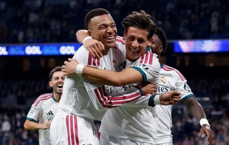 Pemain Real Madrid merayakan gol ke gawang RB Leipzig. (Foto: IG @realmadrid)