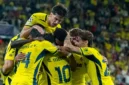 Para pemain Villarreal merayakan gol ke gawang Napoli. (Foto: IG @villarrealcf)