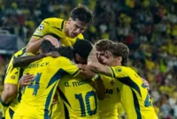 Para pemain Villarreal merayakan gol ke gawang Napoli. (Foto: IG @villarrealcf)